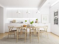 Идеи: 25 белых столовых с акцентами из дерева