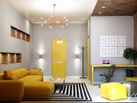 Идеи: 25 великолепных желтых акцентов в гостиных