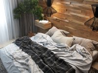 Идеи: 11 вариантов спален с деревянными акцентами на стенах